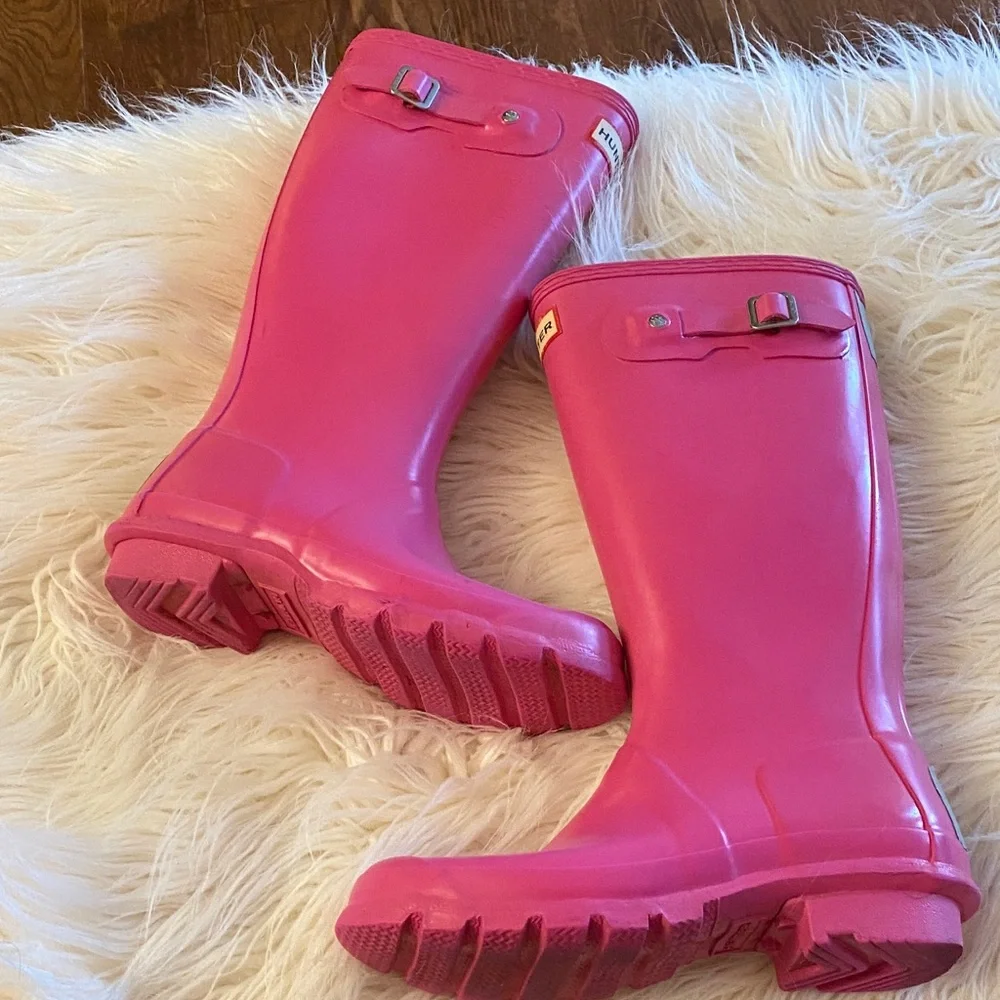 Hunter girl Fuchsia Waterproof tall rain Boots